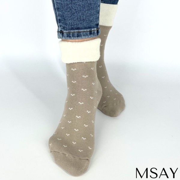 Ciepłe Skarpety Damskie Beżowe MSAY Ciepłe Skarpety Damskie Beżowe