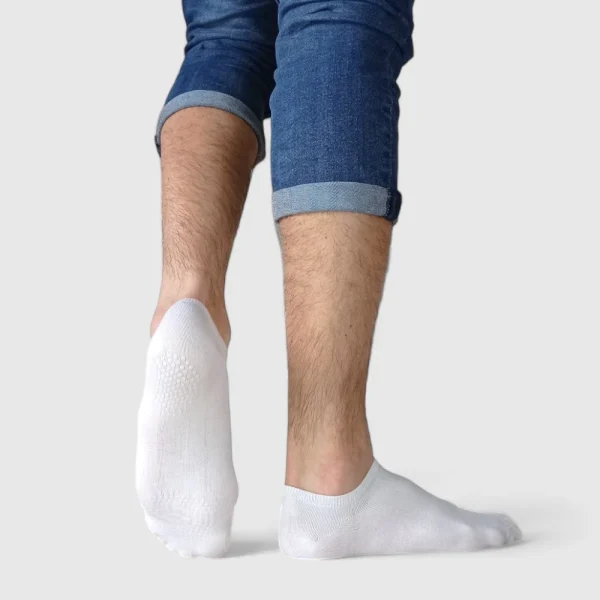Skarpetki Stopki męskie joga antypoślizgowe białe