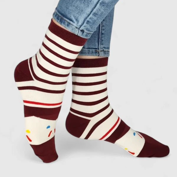 Kolorowe Skarpetki damskie bawełniane paski MSAY Kolorowe Skarpetki damskie bawełniane paski