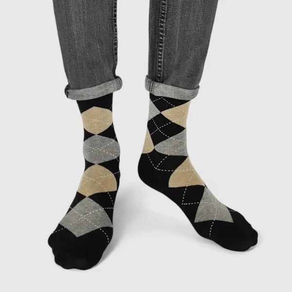 Kolorowe Skarpetki męskie bawełniane krata