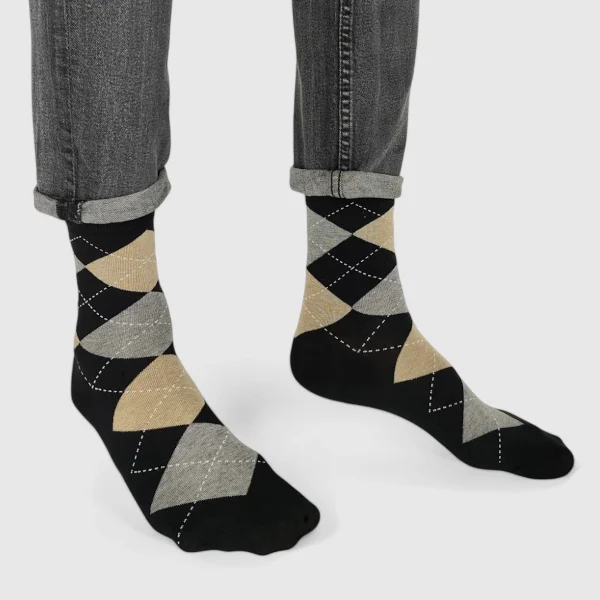 Kolorowe Skarpetki męskie bawełniane krata