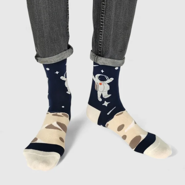 Kolorowe Skarpetki męskie bawełniane kosmos
