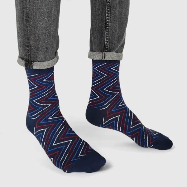 Kolorowe Skarpetki męskie bawełniane zygzak