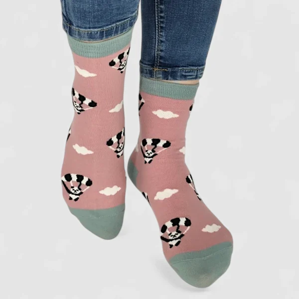 Kolorowe Skarpetki damskie bawełniane Panda MSAY Kolorowe Skarpetki damskie bawełniane Panda
