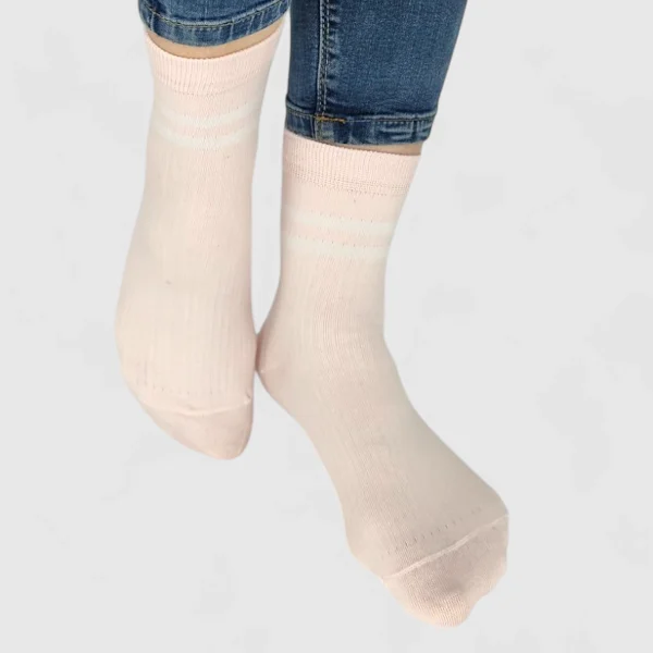 Skarpetki damskie bawełniane różowe w paski MSAY Skarpetki damskie bawełniane różowe w paski