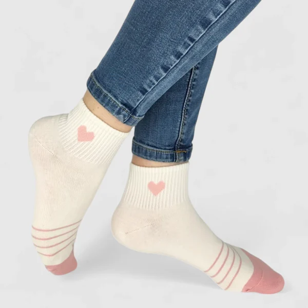 Skarpetki damskie za kostkę serce