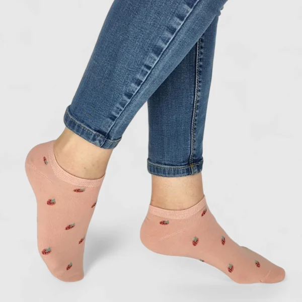 Skarpetki stopki damskie truskawki