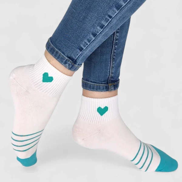 Skarpetki damskie za kostkę serce