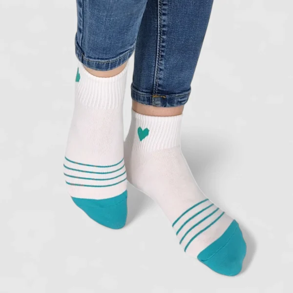 Skarpetki damskie za kostkę serce