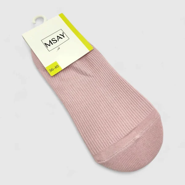 Skarpetki stopki damskie prążek różowe
