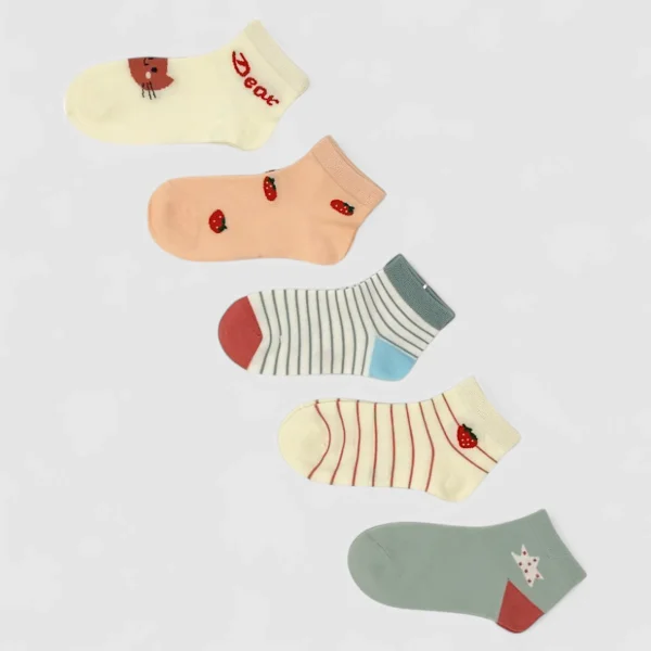 Skarpetki dziecięce we wzorki 5-pak