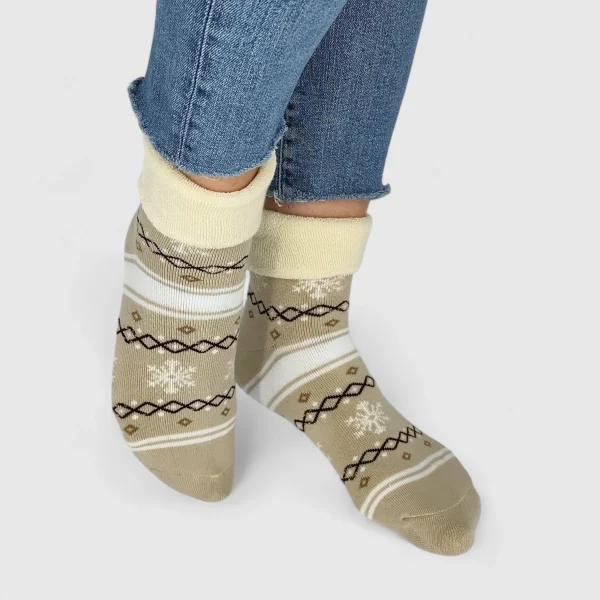 Ciepłe skarpety damskie z wywijanym ściągaczem MSAY Ciepłe skarpety damskie z wywijanym ściągaczem