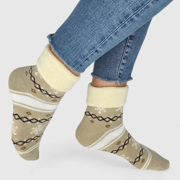 Ciepłe skarpety damskie z wywijanym ściągaczem MSAY Ciepłe skarpety damskie z wywijanym ściągaczem