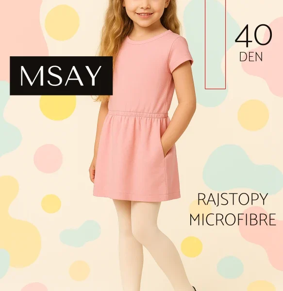 RAJSTOPY DZIECIĘCE MICROFIBRE GŁADKIE 40DEN