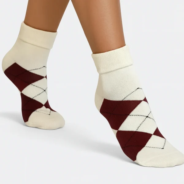 Ciepłe skarpetki damskie romby MSAY Ciepłe skarpetki damskie romby