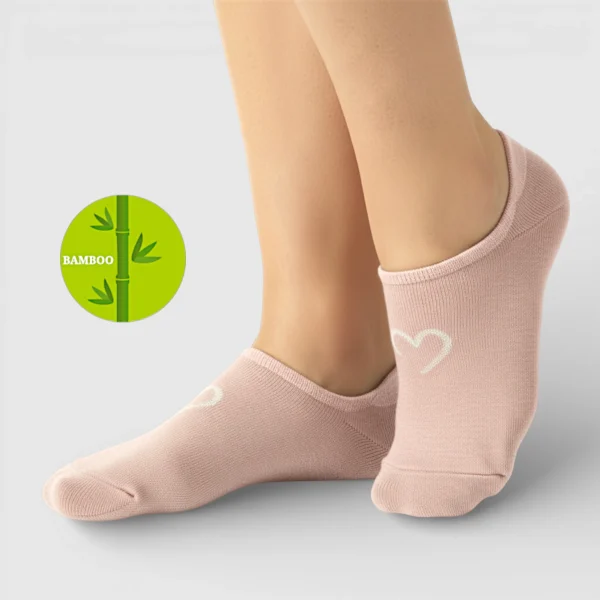 Skarpetki stopki bambusowe z sercem MSAY Skarpetki stopki bambusowe z sercem