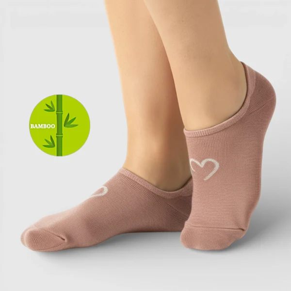 Skarpetki stopki bambusowe z sercem