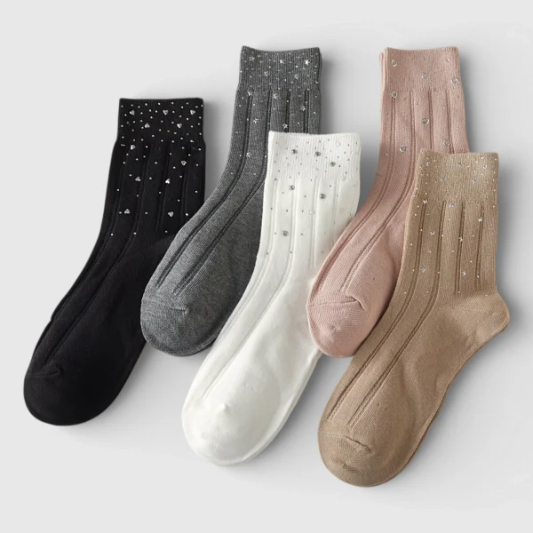 Skarpety damskie z cekinami 5-pak MSAY Skarpety damskie z cekinami 5-pak
