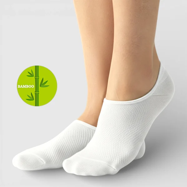 Skarpetki stopki bambusowe białe