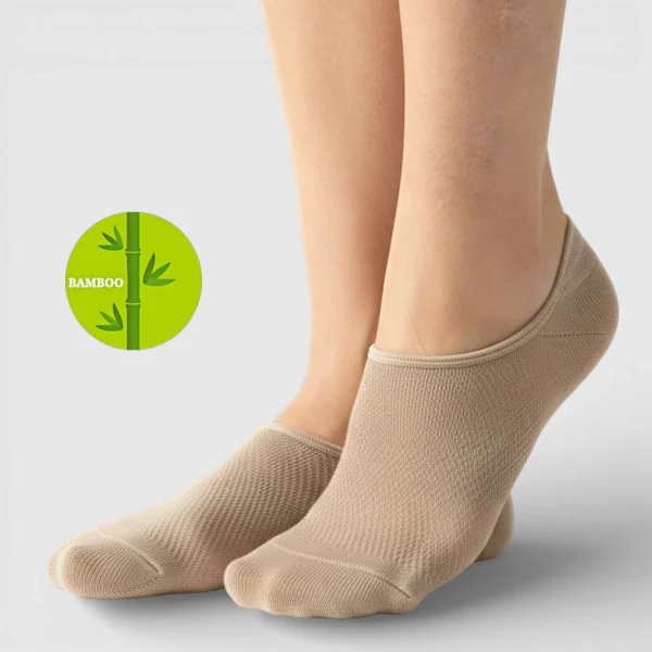 Skarpetki stopki bambusowe beżowe