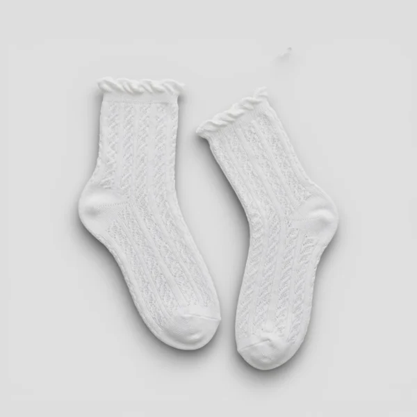 Skarpety ażurowe damskie białe MSAY Skarpety ażurowe damskie białe