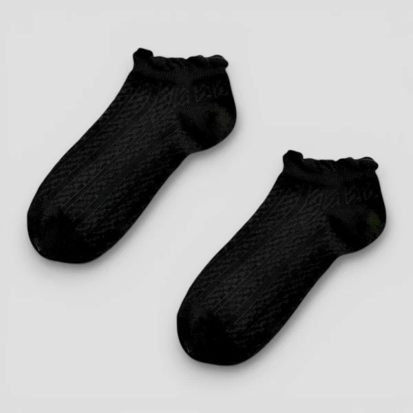 Skarpetki stopki ażurowe damskie czarne MSAY Skarpetki stopki ażurowe damskie czarne