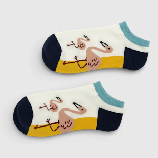 Skarpetki stopki damskie flamingi MSAY Skarpetki stopki damskie flamingi