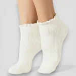 Skarpetki stopki ażurowe damskie ecru