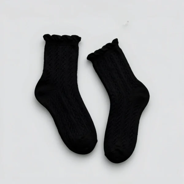 Skarpety ażurowe damskie czarne MSAY Skarpety ażurowe damskie czarne