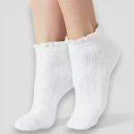 Skarpetki stopki ażurowe damskie białe