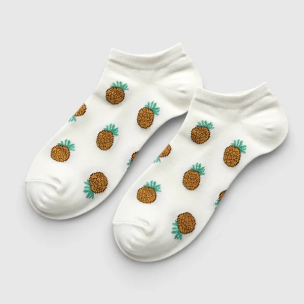 Skarpetki stopki damskie ananasy MSAY Skarpetki stopki damskie ananasy