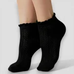 Skarpetki stopki ażurowe damskie czarne