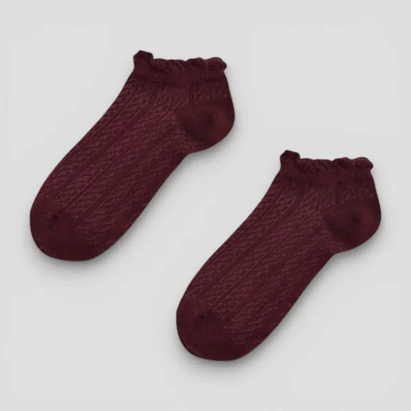 Skarpetki stopki ażurowe damskie burgund MSAY Skarpetki stopki ażurowe damskie burgund