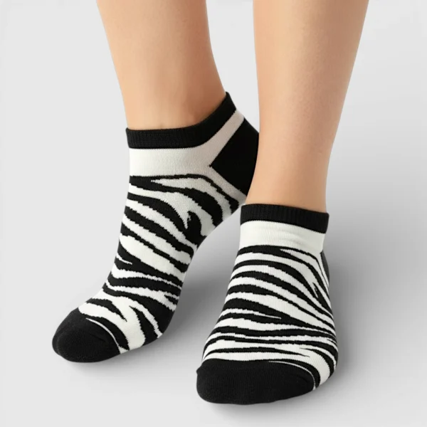 Skarpetki stopki damskie zebra MSAY Skarpetki stopki damskie zebra