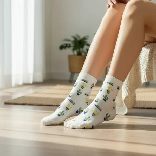 Skarpety damskie kaktusy MSAY Skarpety damskie kaktusy