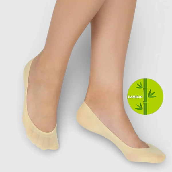 Skarpetki stopki bambusowe damskie beżowe