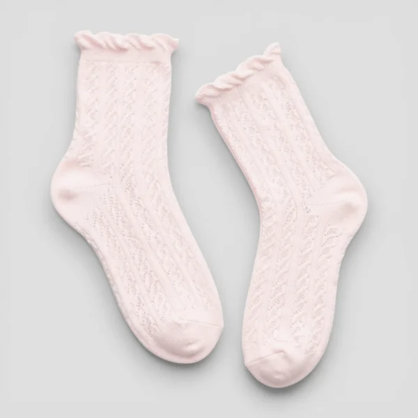 Skarpety ażurowe damskie różowe MSAY Skarpety ażurowe damskie różowe