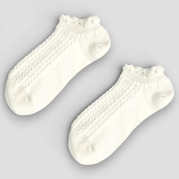 Skarpetki stopki damskie ecru MSAY Skarpetki stopki damskie ecru
