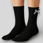 Skarpety damskie z kokardą czarne MSAY Skarpety damskie z kokardą czarne