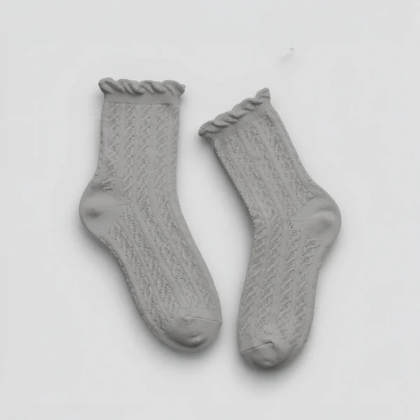 Skarpety ażurowe damskie szare MSAY Skarpety ażurowe damskie szare