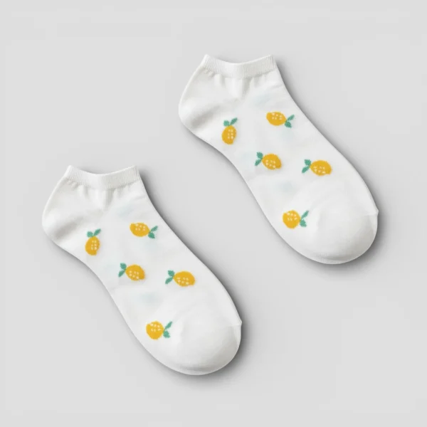 Skarpetki stopki damskie cytryny MSAY Skarpetki stopki damskie cytryny