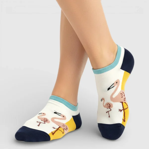 Skarpetki stopki damskie flamingi MSAY Skarpetki stopki damskie flamingi