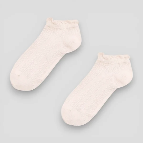 Skarpetki stopki ażurowe damskie jasny róż MSAY Skarpetki stopki ażurowe damskie jasny róż