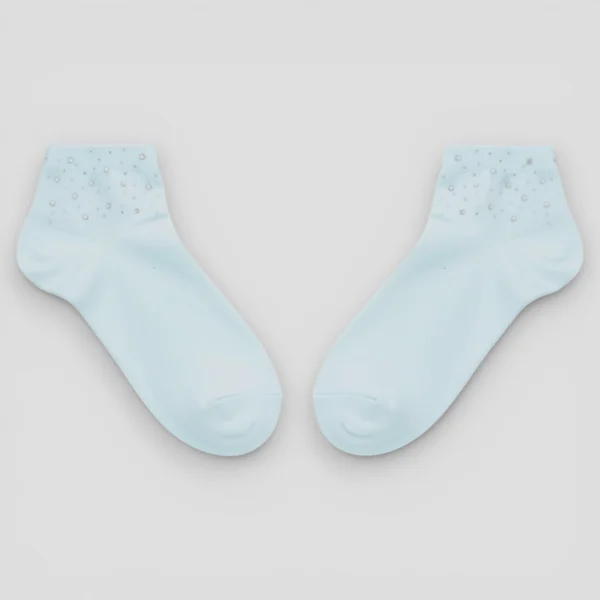 Skarpety damskie z cekinami błękit