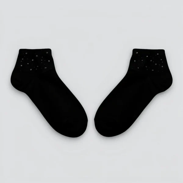 Skarpety damskie z cekinami czarne