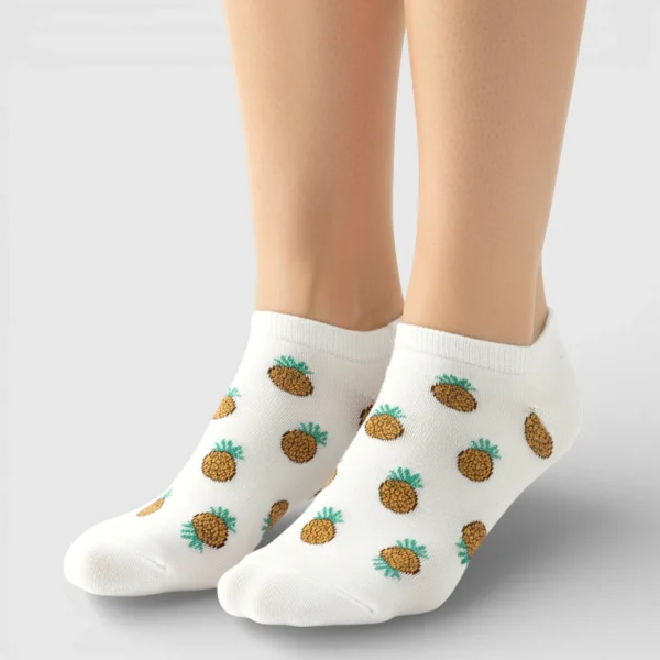 Skarpetki stopki damskie ananasy MSAY Skarpetki stopki damskie ananasy