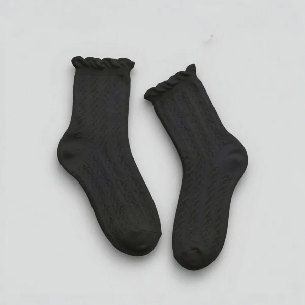 Skarpety ażurowe damskie grafitowe MSAY Skarpety ażurowe damskie grafitowe