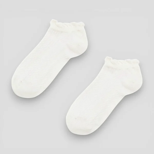 Skarpetki stopki ażurowe damskie ecru MSAY Skarpetki stopki ażurowe damskie ecru