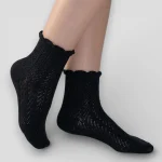 Skarpety ażurowe damskie czarne MSAY Skarpety ażurowe damskie czarne