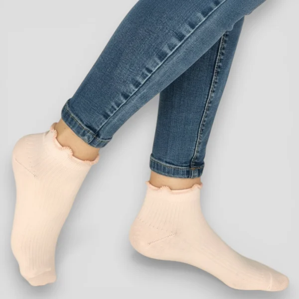 Skarpety  za kostkę damskie z falbanką